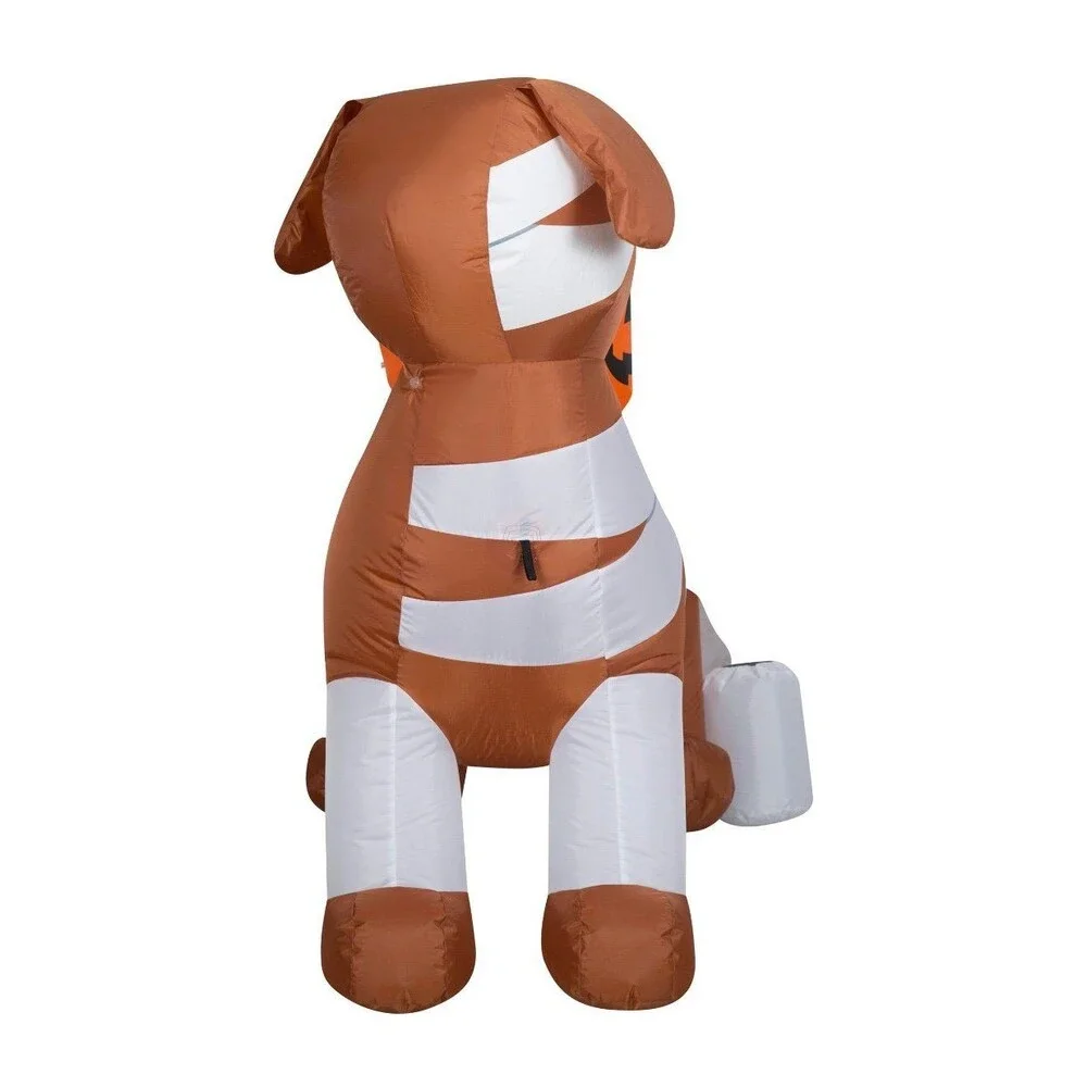 4.5ft Mummy Dachshund Dog with Pumpkin Halloween Inflatable
